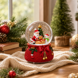 Glob Decorativ de Crăciun Premium cu Moș Crăciun, Brad și Ren – 15 × 10 cm - detaliu produs