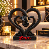 Statuetă Decorativă Inimă „Love”, Rășină Finisată – 12 × 6 × 3,5 cm - detaliu produs