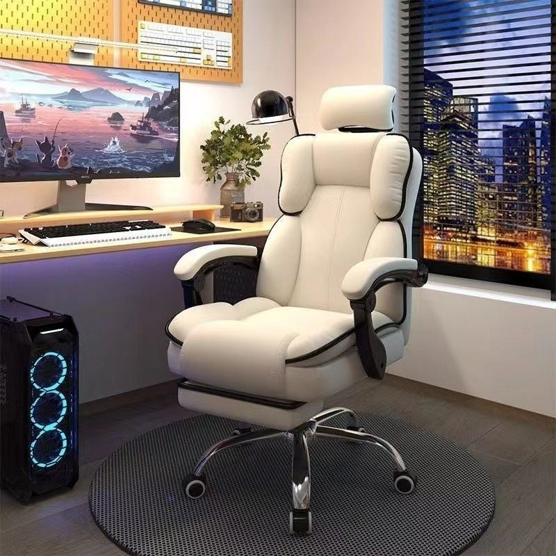 Scaun Ergonomic Directorial cu Suport Picioare Rabatabil Piele Ecologica - detaliu produs
