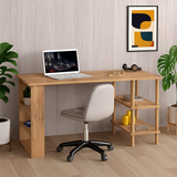 RESIGILAT - Birou de studiu cu raft dublu, MDF si lemn masiv, 120x60 cm