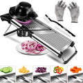 Razatoare Multifunctionala metalica tip mandolina, pentru Legume si Fructe, 5 Taieturi Diferite de la 3 mm la 9 mm Grosime, Lame Detasabile Inox