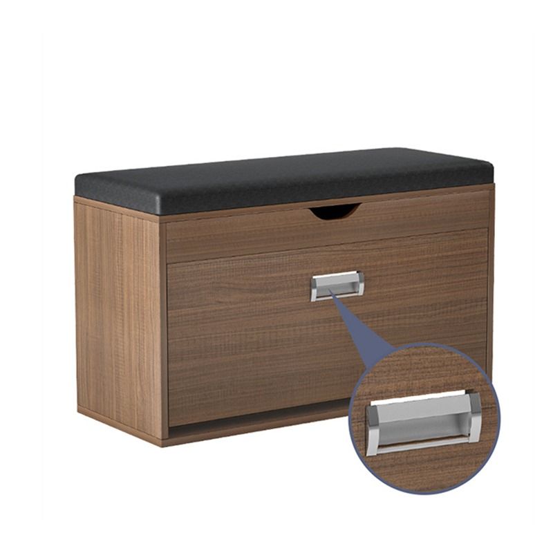 Dulap pentru pantofi tip bancheta, Alb/Maro