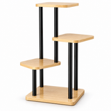 Suport ghivece pentru flori cu 4 niveluri, nuc deschis si negru, 80 cm - detaliu produs