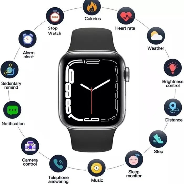 RESIGILAT - Ceas Smart I8 Promax, apeluri/sms/social media, monitorizare, somn, ritm cardiac, muzica, rezistent la apa