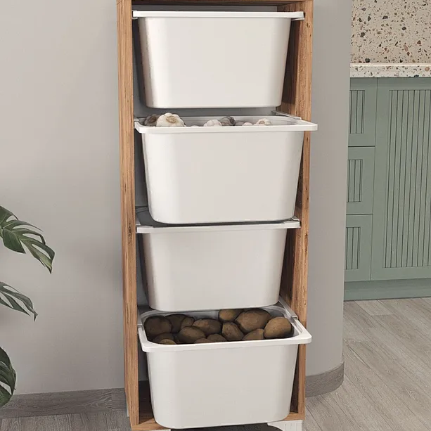 Organizator de depozitare cu 4 cosuri 45.3 x 29.7 x 116.3 cm