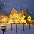 Set Decorațiuni Solare de Crăciun pentru Exterior, cu LED Lumină Caldă, 5 Modele și 2 Moduri de Iluminare