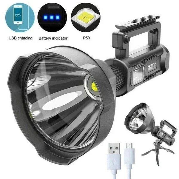 LLanternă LED Multifuncțională W591 cu Trepied, XHP50, 15W, USB, IPX6 - detaliu produs