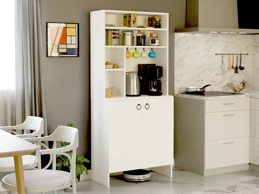 Dulap Bucatarie cu 2 Usi MDF Alb Organizare Modulara Depozitare - detaliu produs