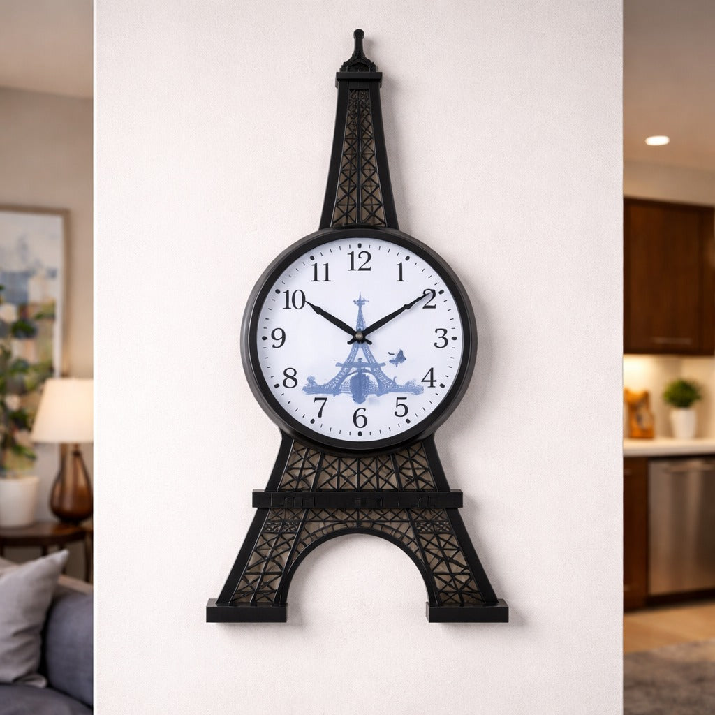 Ceas de perete Turnul Eiffel 70 cm decor modern pentru living si birou