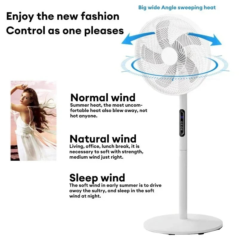 Ventilator digital cu telecomanda si timmer 1120 mm, oscilatie 90°, afisaj LED, 16 inch