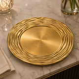 Set 6 Farfurii Ceramica Alba 27cm Diametru Decor Auriu Serviciu Masa Eleganta - detaliu produs