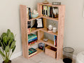 Raft biblioteca asimetric pentru living, 120 x 25 cm, PAL 18 mm
