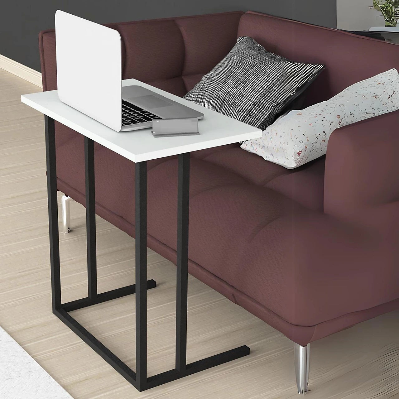 Măsuță multifuncțională din PAL 18 mm, stil scandinav, 44 x 30 cm, inalțime totală 64 cm