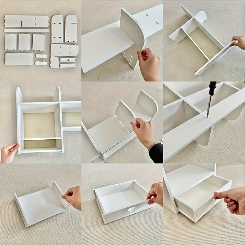 Organizator de birou - Raft cu sertar pentru stocare si decoratiuni