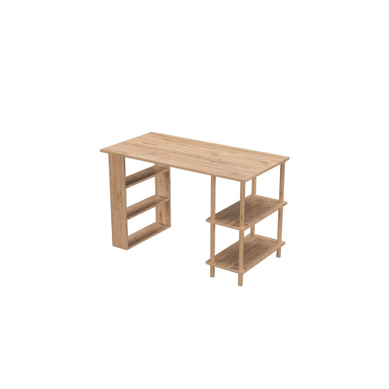 RESIGILAT - Birou de studiu cu raft dublu, MDF si lemn masiv, 120x60 cm