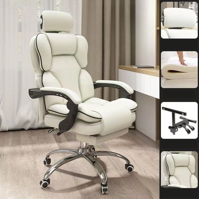 Scaun Ergonomic Directorial cu Suport Picioare Rabatabil Piele Ecologica - detaliu produs