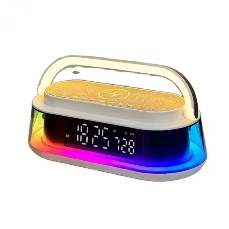 Boxa inteligenta cu ceas LED, incarcare wireless, 15W, Bluetooth 5.3 ,radio FM