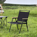 Scaun metalic plabil pentru gradina, camping sau plaja, 54x59x76 cm, negru