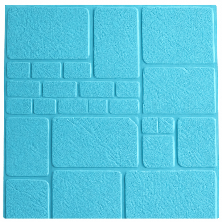 Tapet 3D caramida turquaz, auto-adeziv pentru interior, 70 x 77 cm - detaliu produs