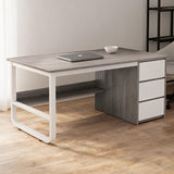 Birou minimalist alb cu rafturi - 160x60x73 cm, ideal pentru spații mici, lucru și studiu - detaliu produs