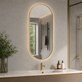 Oglindă LED cu iluminare, funcție touch, dezaburire și lumină reglabilă – 35 x 70 x 3,2 cm
