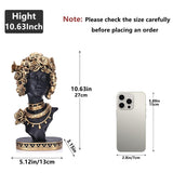 Statueta Africana Bust Negru Auriu Decorativ Raze Flori Trandafiri Luxury 35cm - detaliu produs