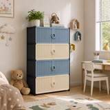 Dulap Multifuncțional Modular cu 4 Niveluri, 8 Uși Magnetice, pentru Haine și Încălțăminte – 63 × 32 × 68 cm - detaliu produs