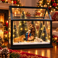 Decorațiune Premium de Crăciun „Sfânta Familie”, Muzicală, cu Iluminare, Figurine din Rășină Pictate Manual – 21 × 21 cm