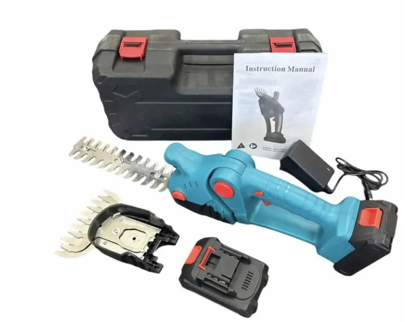 RESIGILAT - Foarfeca electrica 2 in 1 pentru gradina  cu 2 acumulatori de 36V pentru tuns iarba, gard viu sau arbusti