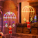 Decorațiune de Crăciun Luminoasă cu Moș Crăciun și Parașută LED Multicolor – 40 × 81 cm - detaliu produs