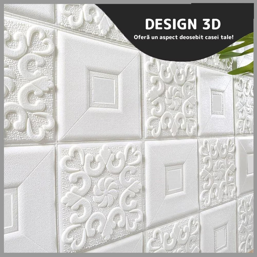 Tapet 3D Autoadeziv Patrate Design Modern pentru Tavan si Perete Usor de Montat - detaliu produs