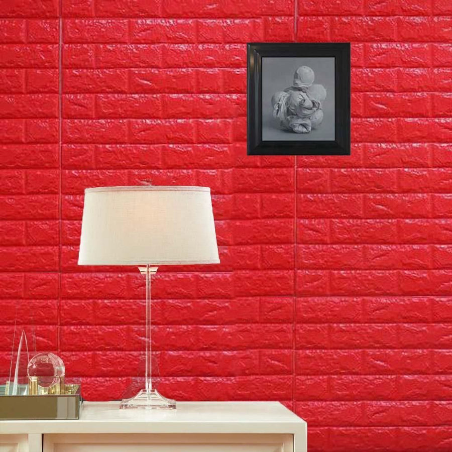 Tapet 3D caramida rosie auto-adeziv pentru interior, 70 x 77 cm