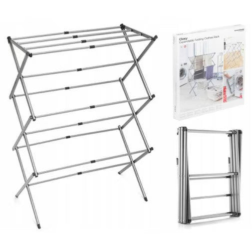 Uscator rufe metalic pliabil 3 niveluri, 11 bare, 74x103x38cm