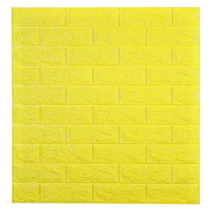 Tapet 3D caramida galbena  auto-adeziv pentru interior, 70 x 77 cm