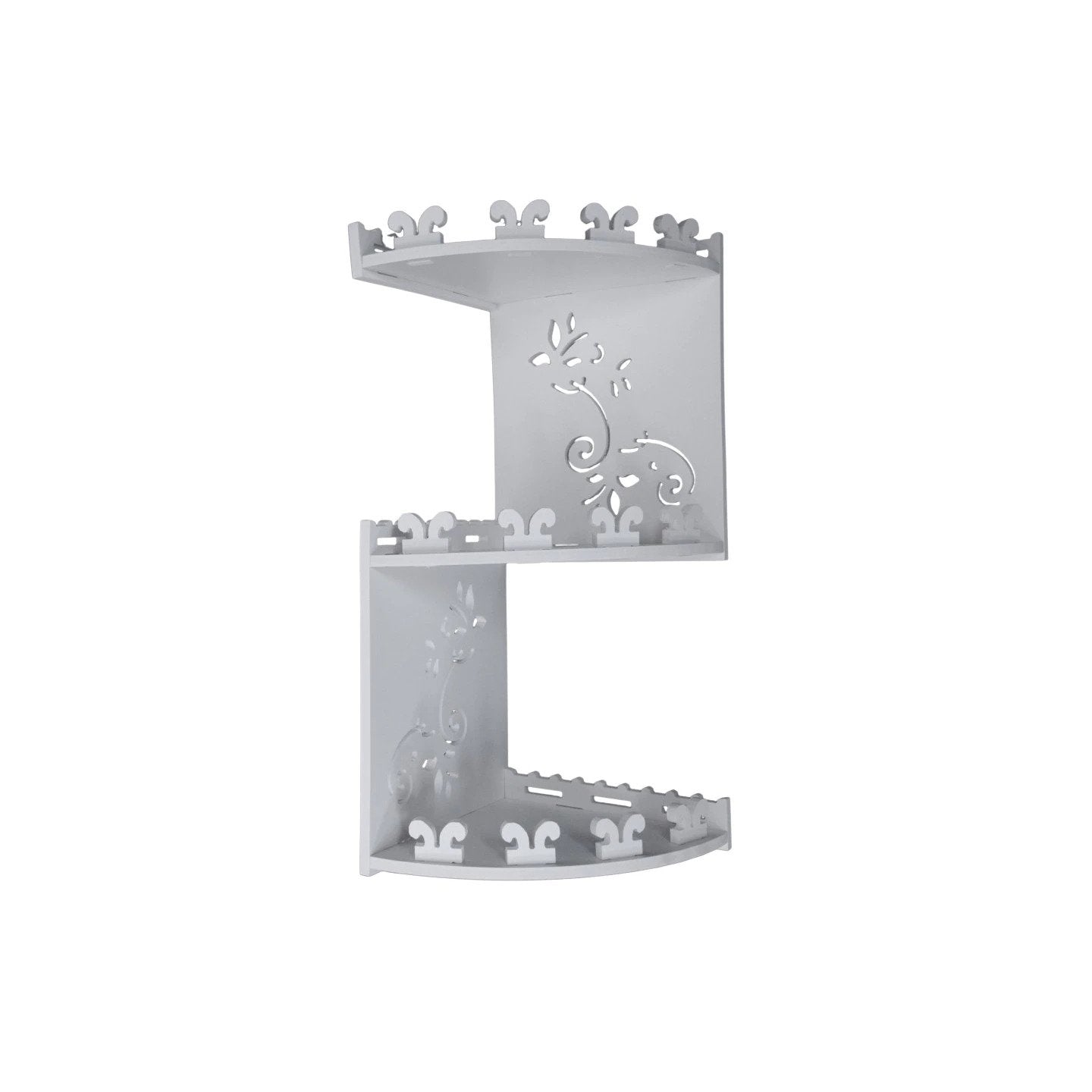 Etajera cu 3 rafturi pentru baie, PVC, culoare Alb, 44.5 x 20 cm