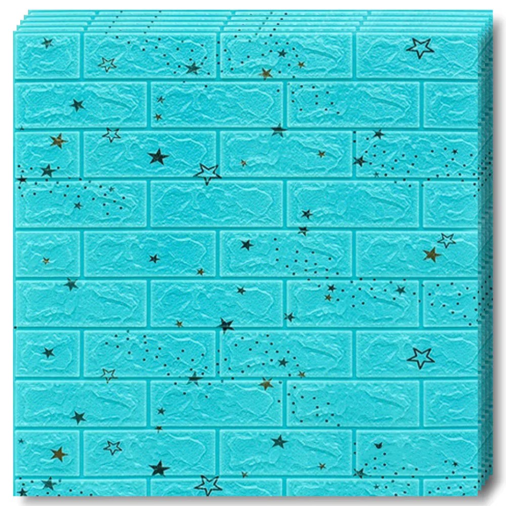 Tapet 3D caramida cu stelute auto-adeziv pentru interior, 70 x 77 cm