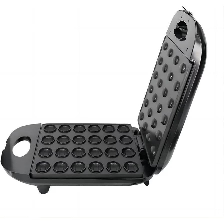 Aparat pentru preparat forme de nuci Hoffmans, 24 forme, 1400W, Indicator luminos, Placi antiaderente, Negru/Inox