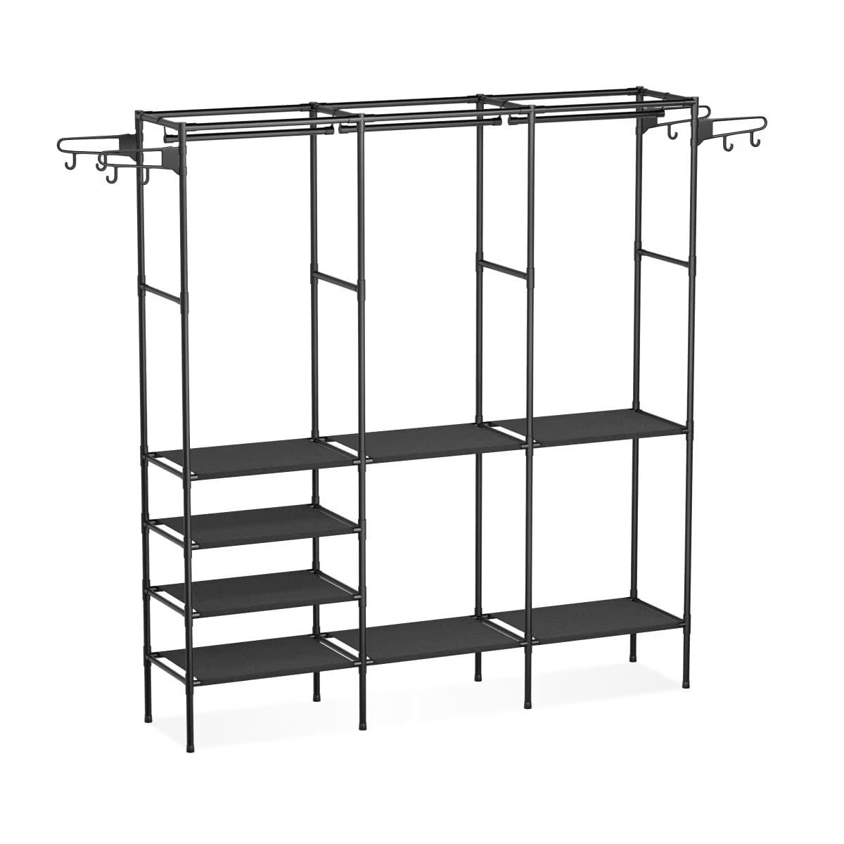 RESIGILAT - Suport pentru umerase stander haine, 3 rafturi, 8 carlige, 175 cm