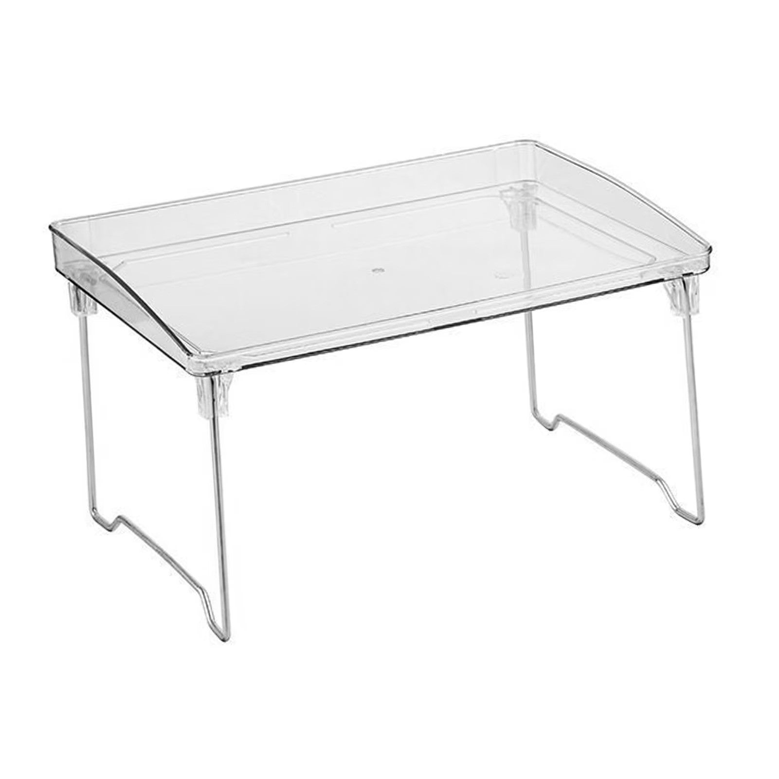 Organizator pliabil pentru bucatarie, sistem de stivuire, picioare inox, 29 x 21 x 16 cm, transparent
