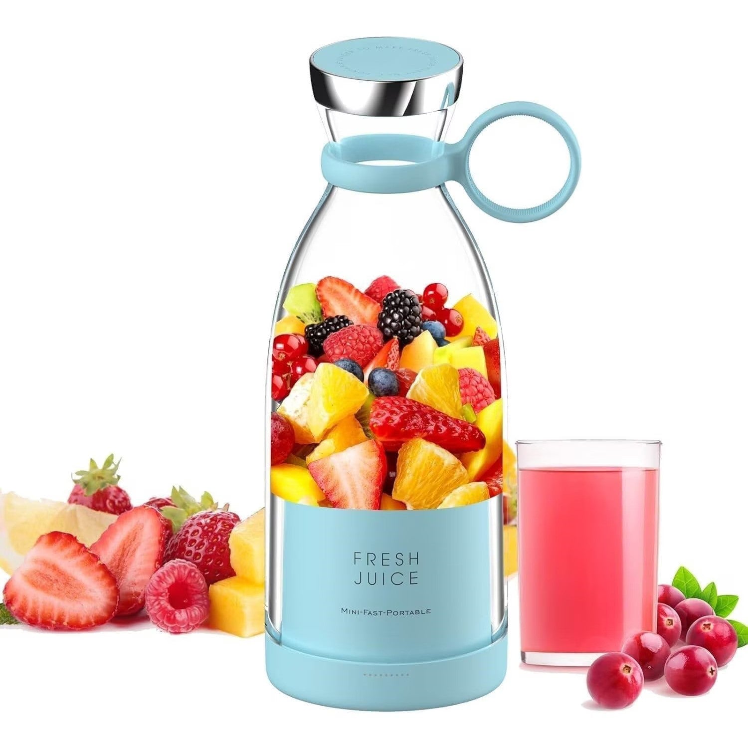 RESIGILAT - Mini Blender portabil - Smoothie & Shake, incarcare usb 6 Lame otel Inoxidabil,  380 ml
