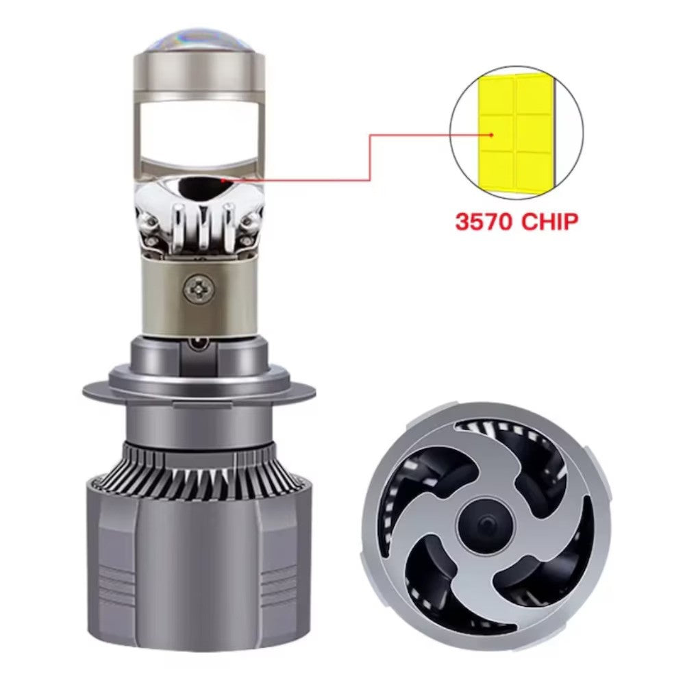 Set 2 Becuri A80 H7 cu lupa 12v 30000LM 80W