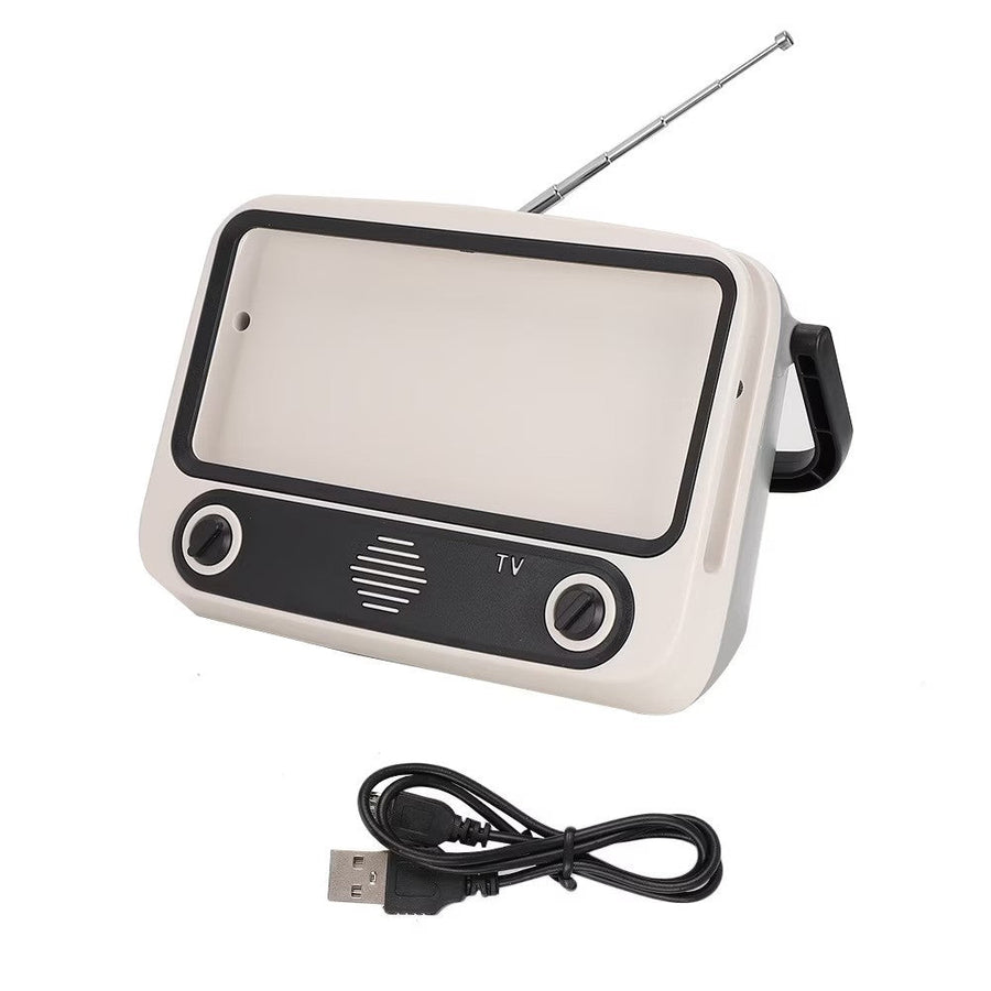 Suport telefon tip TV, difuzor Bluetooth 5W, radio FM, 19 x 9 x 13 cm