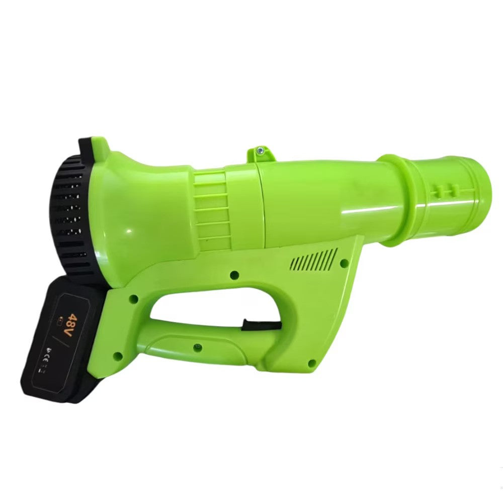 RESIGILAT - Suflanta de frunze electrica cu 2 Acumulatori, Putere 3500W, 12.000 De Rotatii/min, Volum Aer 2.3 Metri Cubi/Minut, Negru/Verde