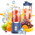Mini Blender Portabil Electric, Cu Acumulator, 2 Recipiente, 6 Lame 3D, 300 ml, 40W, Capac Inclus