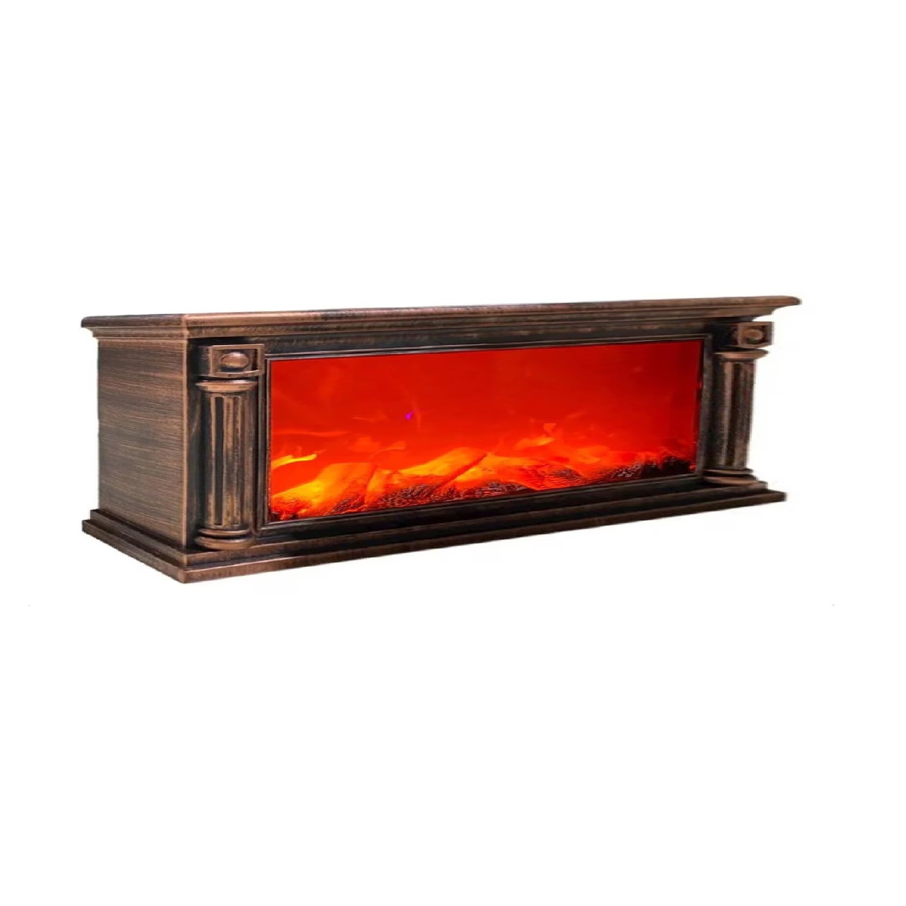Semineu decorativ, Lumina Led cu Simulare Flacari, alimentare priza sau baterii, 63 X 22 cm