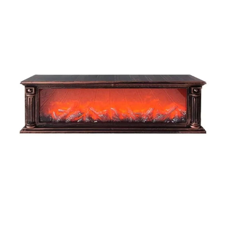 Semineu decorativ, Lumina Led cu Simulare Flacari, alimentare priza sau baterii, 63 X 22 cm
