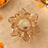 Set 6 Lumânări LED Decorative în Formă de Floare, Efect Cristal, Lumină Caldă, Fără Flacără - detaliu produs