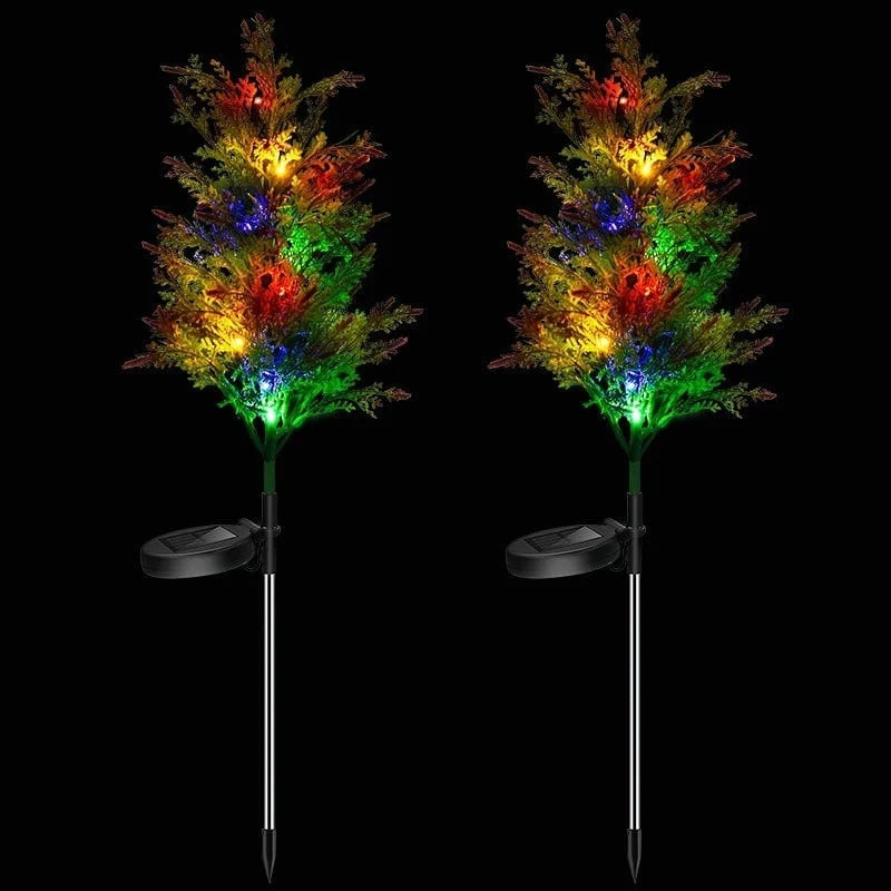 Set 2 x Copac Solar Model Tuia 70 Ramuri 80cm cu LED Multicolor Panou Solar - detaliu produs