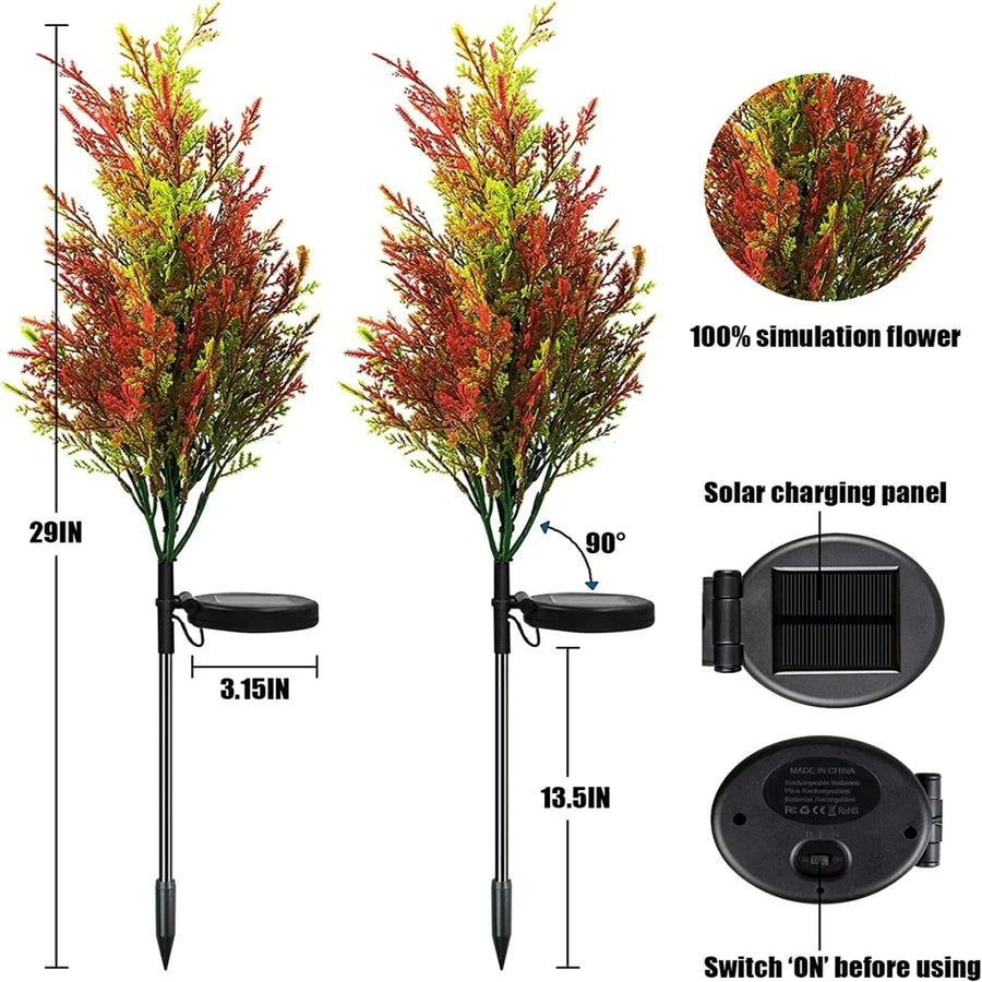 Set 2 x Copac Solar Model Tuia 70 Ramuri 80cm cu LED Multicolor Panou Solar - detaliu produs
