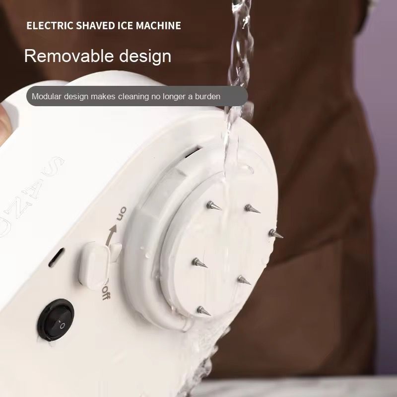 Concasor electric de gheata, 20W, lama din otel inoxidabil, detasabila pentru curatare, incarcare USB, 130x115x180mm, alb